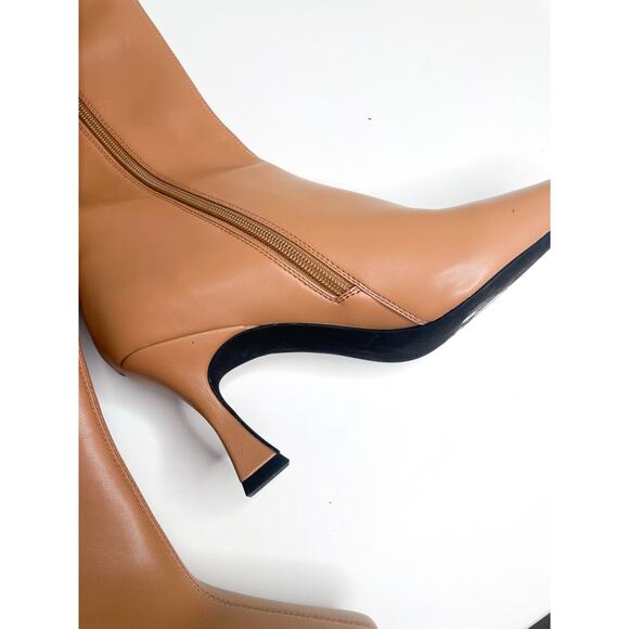 Jeffrey Campbell Sincerely Knee High Boots Size 8  Leather Beige Tan Fall - Picture 4 of 10